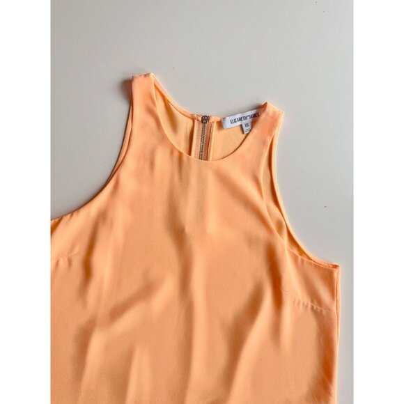 ELIZABETH AND JAMES Cheridah Neon Orange Chiffon Layered Tank Blouse, Size XS - Picture 6 of 9